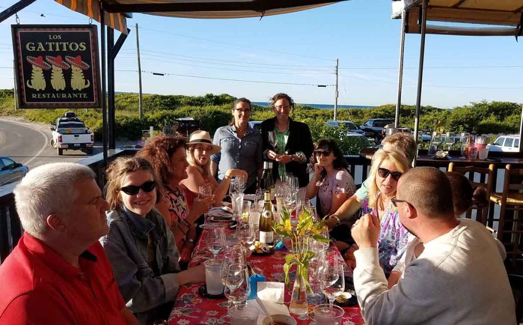 Outdoor tasting and pairing event with small group of people